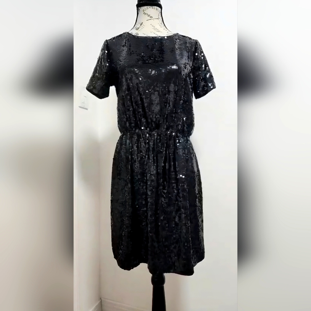 ARMANI JEANS Stuning Black Sequin  Dress US4 EU 40